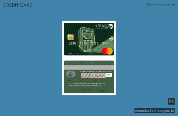 Beispielvorschau für eine Standard-Mastercard der ägyptischen Nationalbank